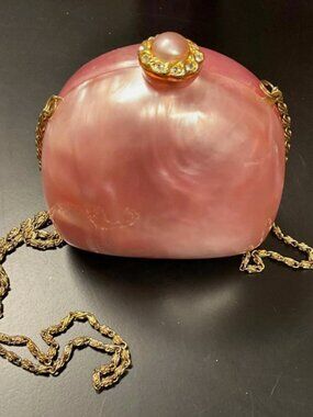 Vintage Pink Marble Hard Case Evening Bag